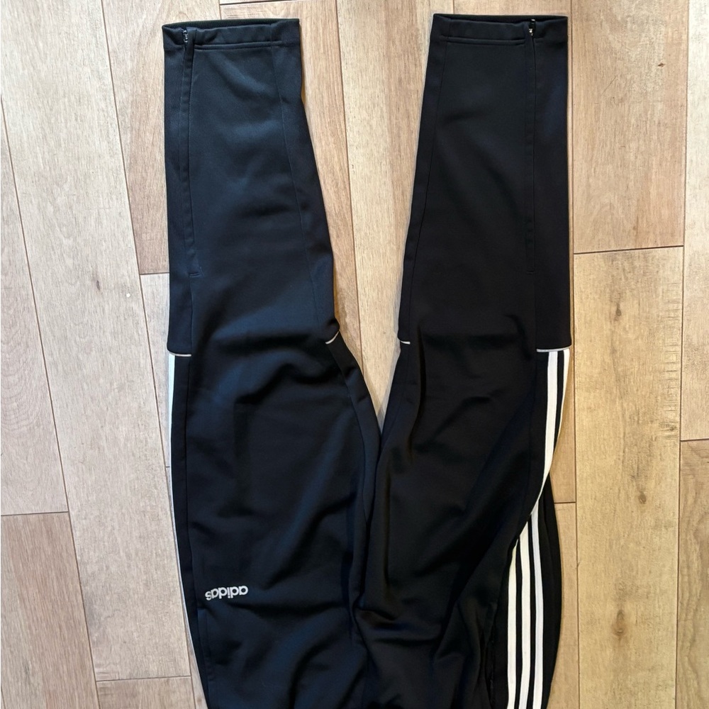 adidas Black heavy weight Joggers with White Stripes